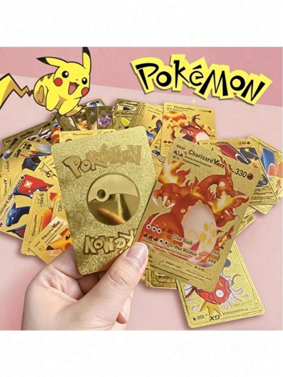 Funko 55pcs Pokémon Trading Cards Rare VMAX, GX, EX, Collectible Shiny Cards Universal Language Pokémon Anime Peripheral Cards Tabletop Game PVC Game Cards - 55pcs - View 1