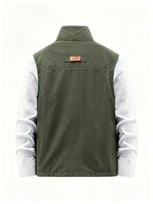 Men's Spring/Autumn Lightweight Outdoor Workwear Multi-Pocket Tactical Vest Jacket - Army Green - View 4