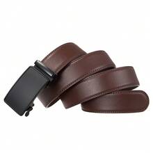 Genuine Leather Automatic Buckle Belt For Men, Cowhide Formal Belt, Simple Business Style, Adjustable Length, Ideal Gift Choice For Summer, Autumn, Christmas And Winter - 163-186 - View 8