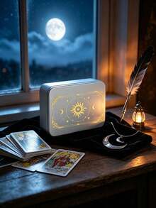 Tarot Card Storage Box, Suitable For Tarot Decks And Playing Cards. Sun And Moon Patterned Card Storage Box. Portable Storage Box. Can Hold A Whole Deck Of Tarot Cards. Small And Lightweight Storage Boxes Are Auxiliary Items Used In Divination Games - Multicolor - View 6