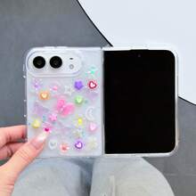 1pc Foldable Epoxy Floral World Butterfly Full Coverage Phone Case Compatible With Apple Duo - Multicolor - View 1