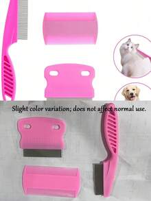 Flea And Tick Comb, Stainless Steel Dog And Cat Grooming Comb (Round Teeth), Double-Sided Professional Pet Tear Stain Remover, Detangling Tool, Suitable For Small, Medium And Large Pets - Multicolor - View 8