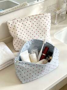 1pc Coquette Style, Rectangular Flat Pouch, Cosmetics & Small Personal Item Storage Bag, Makeup Pouch Toiletry Organizer, Perfect For Daily Use, Travel, Back To School, Birthday Holiday Gift For Women Girlsroom Decorchristmasautumn Home Decor - Multiple Colors and Styles - View 4
