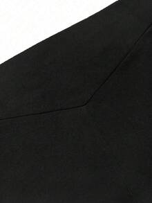 Plus Size Women's Solid Color Elastic Waist Flare Casual Long Pants - Black - View 7