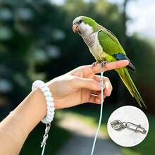 Foot-Friendly Ultra-Light Elastic Bird Leash, Parrot Flight Training Safety Leash With Ankle Foot Ring, Anti-Lost Outdoor Walking Harness For Cockatiel Budgie Peony Small Parrots - 1pc Training Hoop - View 2