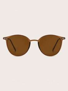 1pc Men's Multi-Color Fashion Glasses, Suitable For Daily Wear - Brown - View 3