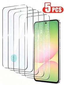 5片裝強化玻璃螢幕保護貼，支援指紋解鎖，相容 Galaxy S26 S25 S24 Ultra S23 S22 S21 Plus Edge、Galaxy A14 A15 A16 A17 A07 A06 A05 A57 A56 A55 A54 A53 A52 A51 5G 4G、Galaxy S26 S25 S24 Ultra S23 S22 S21 Plus，防刮、無氣泡、高清晰透明、9H 硬度、相容手機殼的透明手機配件 - 無色 - 查看 89