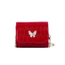 Children's Crocodile Pattern Butterfly Mini Chain Bag, Girls' Sweet One Shoulder Crossbody Bag, Princess Style Coin Square Pouch - A - View 10