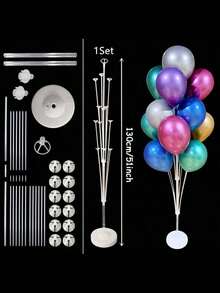 70/130/160cm Adjustable Balloon Column Stand Set, Reusable Balloon Rack With Sturdy Base And Support Rods, Easy Assembly, Suitable For Birthday, Wedding, Engagement, Anniversary, Summer And Christmas Celebration Party Decorations - Multicolor - View 8