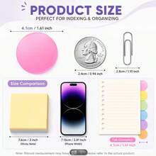 120pcs Transparent Sticky Notes, Round Transparent Index Stickers With Reusable Bookmarks, Aesthetic Markers, Office And School Supplies - A - View 5