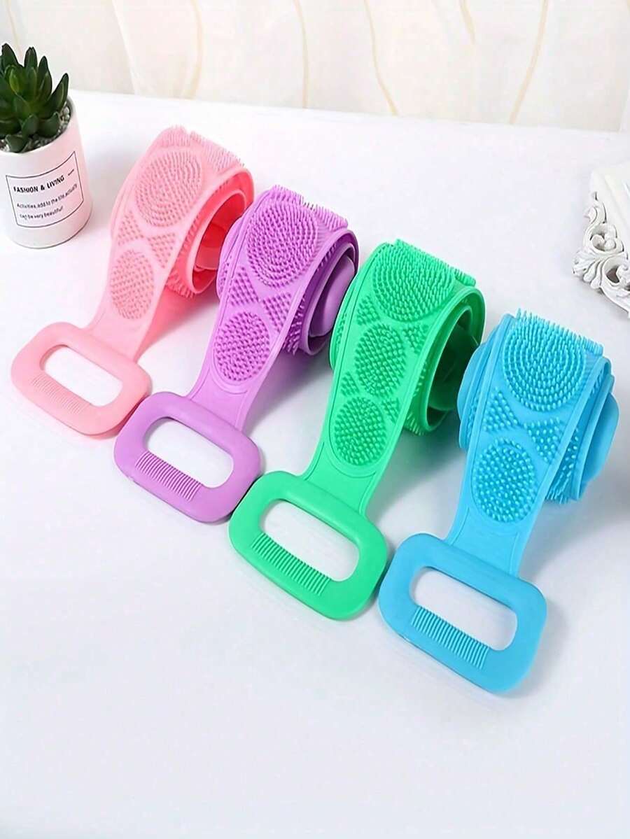 1/2/4pcs Random Color Thorough Full Body Cleansing, No Dead Angles. Soft Bristles Gently Exfoliate And Remove Dead Skin. Suitable For Dry And Wet Use, Can Clean, Care And Massage Skin