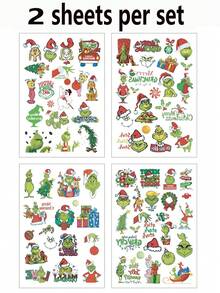 The Grinch The Green Monster Christmas Stickers For Luggage, Laptop, Skateboard, Waterproof Decorative Decals, Christmas Decoration, Perfect For Parties And Birthdays, Ideal For Holiday Decor And Photo Props - A - View 9