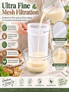 1pc Fabric Filter Bag Set, Modern White Kitchen Multi-Function Filter Bag, Reusable Nylon Fine Mesh Filtration Bag, Suitable For Brewing, Nut Milk And More, Convenient Filtration And Draining Kitchen Tool - Multicolor - View 7