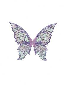 Colorful Laser Double-Layer Butterfly Wings Back Decor, Forest Style Fairy Wings Girl Birthday Party Photo Prop, Halloween Cosplay Fairy Angel Wings Accessory - View 21