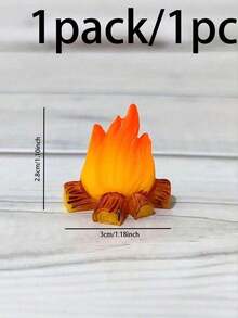 1/10pcs Mini Resin Campfire Figurines, Miniature Realistic Fire Decorations, Suitable For Christmas Village Scenes, Fairy Garden, Dollhouse, Micro Landscape, DIY Crafts, Desktop Display And Winter Holiday Scene Making Accessories - Multicolor - View 10