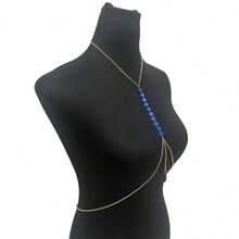 1pc Thin Chain Layered Body Chain, Skin-Friendly Material, Solid Color Body Chain For Women's Camisole Dress, Niche Slimming Body Jewelry - Multicolor - View 2