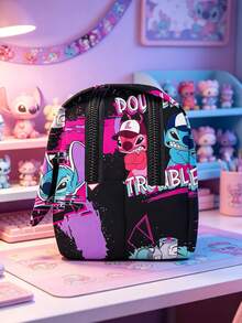 Disney 1 túi đựng bút lớn 2 khóa kéo in hình anime Stitch, túi đựng đồ dùng học tập để bàn dung tích lớn, túi đựng văn phòng phẩm đa năng cầm tay cho trường học và văn phòng - Nhiều màu - Xem 4
