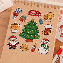 48 miếng nhãn dán Giáng Sinh hình người bánh gừng, kẹo gậy, ông già Noel, chuông, tuần lộc, cây thông, phù hợp cho laptop, bình nước, scrapbook, nhật ký, đồ thủ công DIY, gói quà lễ hội, phong cách ngẫu nhiên - Nhiều màu - Xem 6