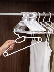 Super life 5/10/15-Pack Non-Slip Plastic Hangers – Slim, Space-Saving Design – Durable Standard Hangers For Shirts, Skirts, And Jackets – Essential For Home Storage - Multicolor - View 3