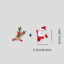Miếng dán gương chiếu hậu xe ô tô hình ông già Noel và tuần lộc Giáng sinh, phù hợp cho mọi dịp, tạo không khí lễ hội cho trang trí Giáng sinh, dễ tạo không khí, dùng cho ô tô, xe máy, cửa và cửa sổ - A - Xem 3