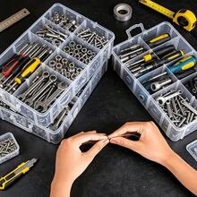 1pc Transparent Storage Box With Lid And Handle, Snap Design, Transparent Tool Storage Box, Household Screws, Wrenches, Hardware Accessories Compartment Storage Box, Toy Compartment Box, Portable Compartment Storage Box - A - View 4