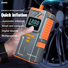 Portable All-In-One Air Compressor, 8000A_180PSI, Fast Start And Inflation, Suitable For Various Types Of Vehicles Emergency Starter And Tire Inflator, Repair Tool, Emergency Tool. - Orange [Starter + Accessories] - View 5