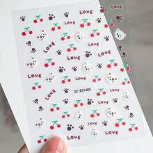 Japanese Cartoon Self-Adhesive Nail Stickers, 12pcs Cute Cat & Rabbit Nail Art Decals - One Size - View 9