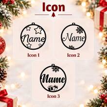 Custom Name Acrylic Christmas Ornament, Personalized Snowflake Tree Decoration, Festive Round Hanging Decor, Customized Wall Ornament And Bag Charm, Customizable Holiday Party Decoration, Christmas Tree Decorations, Christmas Gift For Family Friends - Style a - View 4