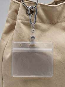 Clear ID Badge Holder Keychain With Coil Wristband & Carabiner Clip,Portable Card Holder,Card Pouch,Transparent Card Protector For Nurse Teacher Work - Multicolor - View 5