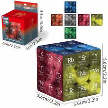 1PC, 3X3 Chemical Element - Random Style - Periodic Table 3X3 , 3X3X3 Speed Cube, Educational Professional Smooth Speed Cube, Best Holiday Gift - Multicolor - View 2