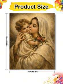 DIY Digital Oil Painting Kit - Virgin Mary Kisses The Child, Beginner Canvas Art Handmade Painting Craft, Home Decor For Living Room, Bedroom, Holiday Gift, Includes Painting Tools. - Sets - View 10