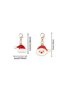 10pcs/Set[10 Random Style Keychains + 10 Cards + 10 Mesh Bags] Christmas Theme Keychains, With Santa Claus, Snowman, Gingerbread Man, Bell, Reindeer And Other Designs, With Christmas Hug Greeting Card And Blessing Message, Random Keychain Styles - Multicolor - View 6