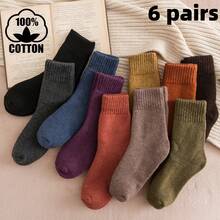 2/4/6/8 Pairs Women's Solid Color Cotton Terry Cushioned Sole Breathable Moisture-Wicking Socks For Spring Autumn Daily Casual - Multicolor - View 8