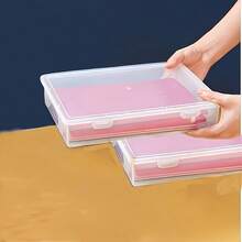 1pc Transparent Large/Medium/Small Document Storage Box, Home Certificate Important Document Storage, Book Stationery Small Item Organizer - Clear - View 3