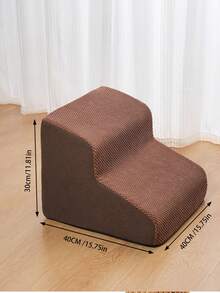 Pet Cat And Dog Steps, 2/3/4/5 Step Dog Stairs, Removable And Washable Ramp, Compressed Packaging, Please Leave It For 2 Hours After Opening To Allow The Sponge To Fully Rebound, Suitable For Living Room And Bedroom, Suitable For Small/Medium/ - Brown - View 9