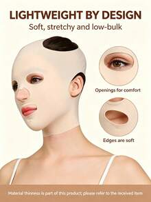 Full Face Sleep Tape Strap, Cheek And Chin Fixation Band, Facial Mask, Thin Facial Massage Strap, Reusable And Breathable, Jawline, Face Masks - Apricot - View 9