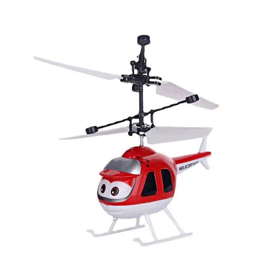 Avión de control remoto en miniatura, avión eléctrico para niños, helicóptero con control por infrarrojos y activación manual, juguete para volar en interiores y exteriores, para niños y niñas, un regalo de cumpleaños. - Rojo - Ver 1