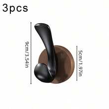1pc/3pcs Drill-Free Solid Wood Hook-Suitable For Hanging Bathroom Towels And Shower Caps, Kitchen Utensils, Bedroom Clothing And Hats, Or Entryway Bags; A Multifunctional Home Storage And Decorative Hook, Part Of A Bathroom Accessory Set. - Multicolor - View 12