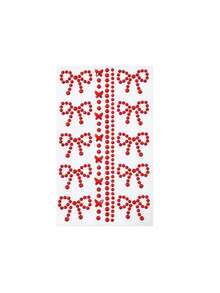 1pc Christmas New Red 3D Rhinestone Bowknot Face Sticker, Suitable For Christmas, New Year, Concert Makeup Decoration, Y2K Christmas DIY With Self-Adhesive Backing - Red - View 8