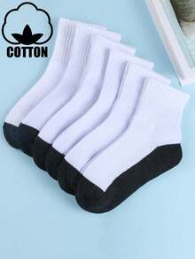 6 pares de calcetines versátiles de estilo deportivo clásico para estudiantes - Multicolor - Ver 5