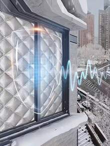 Winter Window Thermal Insulation Film, Quilted Windproof Cold Barrier Curtain, Self-Adhesive Warm Window Cover For Home Bedroom - Multicolor - View 3