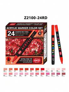 24 Colors/Box Creative Water-Based Paint Markers, Suitable For Doodling And Painting On Different Surfaces, Portable Multicolor Marker Set For Artists,School,A Gift For Friends - Sets - View 13