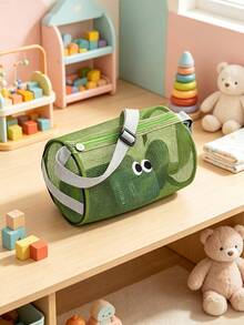Mesh Cylinder Doll Storage Bag, Breathable Transparent With Shoulder Strap Organizer Bag, Suitable For Baby Blocks, Dolls And Parenting Sundries - Multicolor - View 4