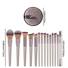 14pcs And 1pc Gift Makeup Brushes Set, Soft Dense Cosmetic Brushes For Foundation Powder Blush Eyeshadow Concealer Contour Highlight, Complete Face & Eye Makeup Brush Kit, Handles For Makeup Beginners And Daily & Party Makeup Application - Multicolor - View 8