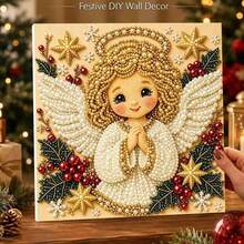 Christmas Pearl Painting, Christmas Semi-Circle Pearl Diamond Art Frame Set, Adult Pearl Diamond Painting Kit For Beginners, Gemstone Diamond Dotting Handmade, Home Wall Decor - Sets - View 6