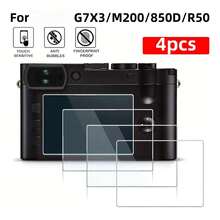 4pcs Canon G7X3/M200/850D/R50 Camera Tempered Glass Screen Protector, 9H Hardness, Anti-Scratch, Anti-Fingerprint - 4pcs Transparent - View 2