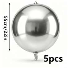 20/10/5/2pcs Silver Inflatable Mirror Reflective 4D Aluminum Foil Balloon Set - Reusable Disco Balloons Suitable For Birthday Party Decor, Holidays, Weddings And Various Events - Multicolor - View 31