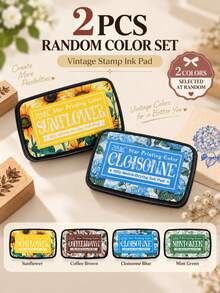 1pc/3pcs Vintage Colorful Ink Pad, Quick-Drying Oil-Based Ink Pad, Suitable For Scrapbooking, Planner, Card Making, DIY Handmade Stamps - Retro Ink Pad - View 13