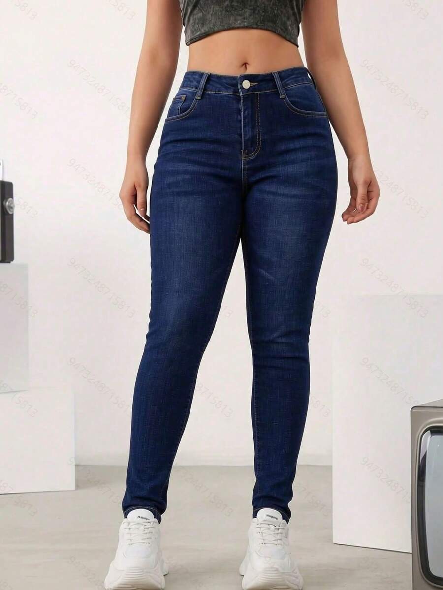 Women Jeans - Dark Blue - View 1