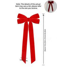 12pcs Ribbon Bows Christmas Tree Decorations, 5" X 10" Christmas Ornaments, Suitable For Christmas Tree, Home Party, Front Door Wreath, Holiday Decor, Christmas Wreath Bows, Rustic Craft Gift Bows, Velvet Ribbon Bows, Suitable For Christmas Home Wreath Decor, Holiday Wedding Indoor/Outdoor Decoration, Christmas Decorations - Red - View 2